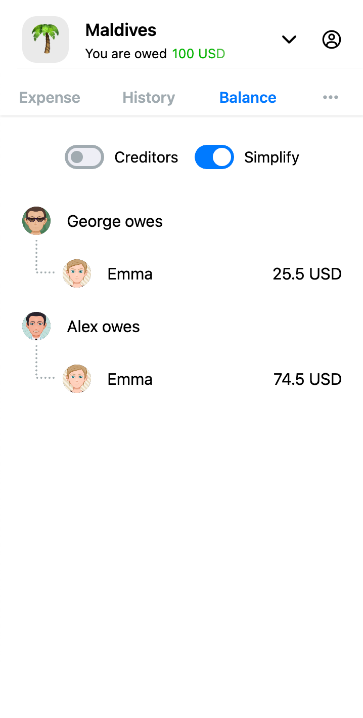Скриншот интерфейса SharePay в Telegram